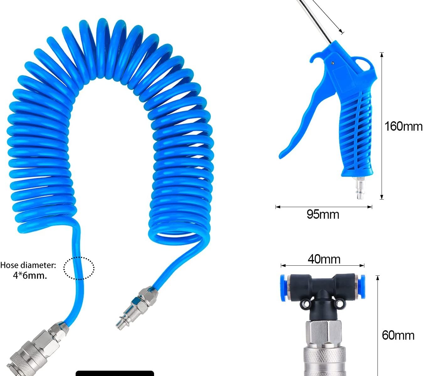 In Cab Air Gun with Flexible 5 metre air line and T fitting