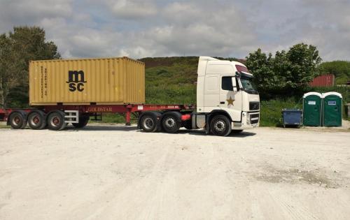 Volvo FH13 and slider sea container skelly trailer